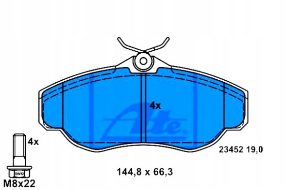 ATE 13.0460-2720.2/ATE Ate set of brake pads front (with guide screws + driver assistant #28