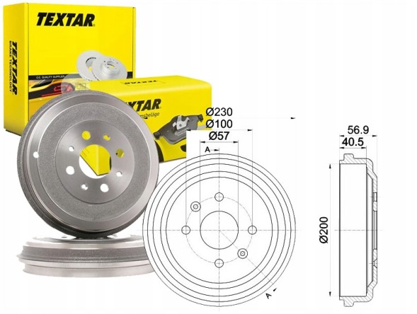 Textar PRO/94032100 TEX Brake drums chevrolet rear aveo kalos spark 03- + collision assistant #34