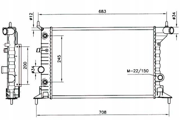 NRF NRF519516(iMOTO) Cooler opel vectra b 1,6-2,2 95-03 nrf + driver's essential #37
