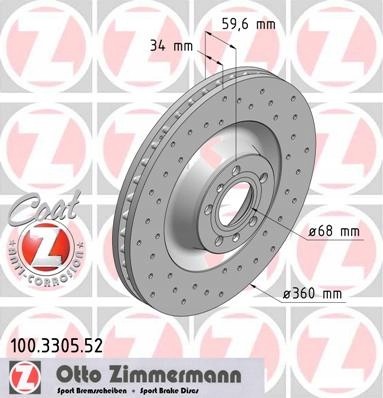 Zimmermann  Dial zimmermann sport front - audi a6 c6, a8 d3, vw phaeton (360 mm)