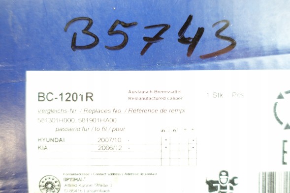 Optimal BC-1201R Hyundai i30 and clamp front right kia ceed 581301h000 581901ha00 optimal