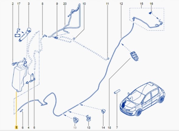 Renault OE  Tank sprayers 7701058023 renault clio iii original