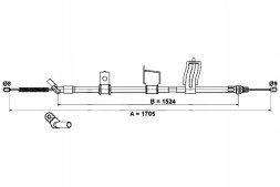 ATE 24.3727-1739.2/ATE Ate hand brake cable rear p (1705mm/1524mm) n + driver assistant #28