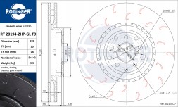 Rotinger RT 20194-2HP-GL T9 Rotinger discs subaru impreza wrx 326mm