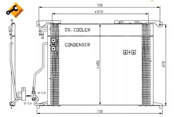 NRF  Air conditioning condenser mercedes w220 99- s class n + collision assistant #34