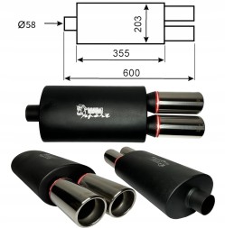 WM Sport 93847 End silencer mugen bass universal wm sport 93847 2x80 input 58