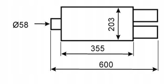 WM Sport 93847 End silencer mugen bass universal wm sport 93847 2x80 input 58