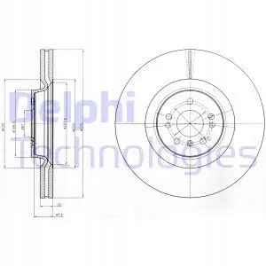 Delphi  Brake disc front ventilated bg9060c delphi