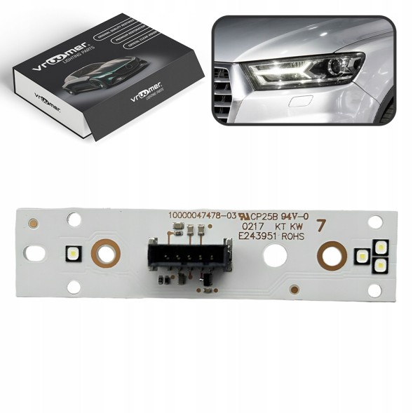 Vroomer VR-FIBMOD-Q7-SQ7-4M-15-XENON Module led board drl headlight lamp audi q7 sq7 4m (2015 - 2020) xenon