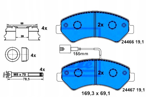 ATE 58889852 ATE Ate13.0460-4810.2 brake pads fiat front ducato 06 + driver assistant #33