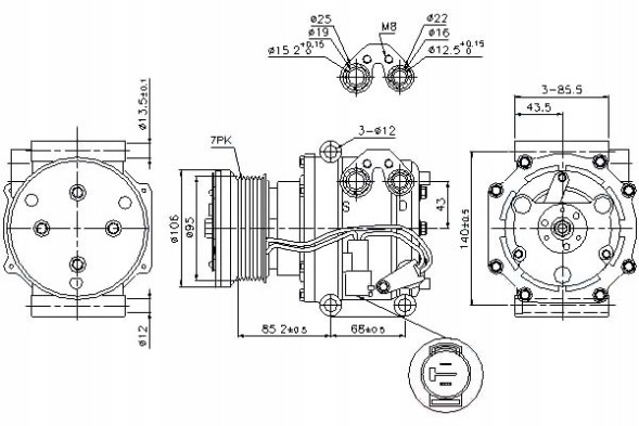 Nissens NIS89331(iMOTO) Land rover range rover ii air conditioning compressor + driver's essential #37