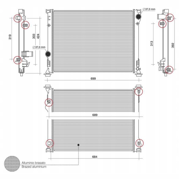 AHE 4S2467 68050126AA 68050126AB Cooler dodge charger challenger chrysler 300c 05- 68050126ab 68050126aa