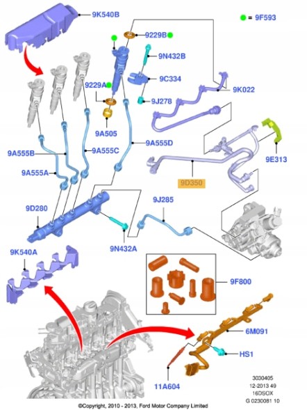 Ford OE  Oe ford cable fuel tube transit c-max focus s-max 1.6 original