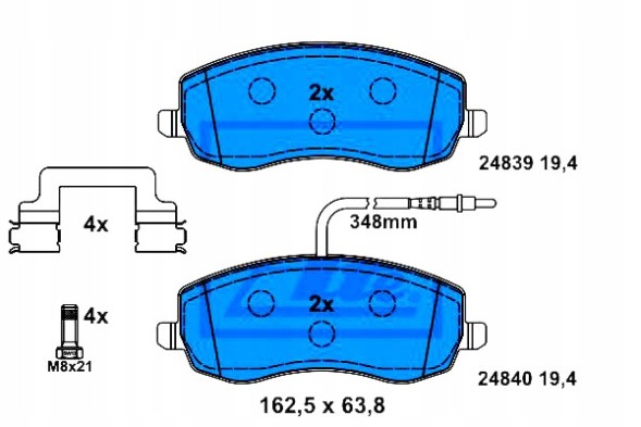 ATE PRO/13.0460-2752.2 ATE Brake pads citroen c8 fiat ulysse lancia phe + collision assistant #34