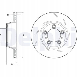 Delphi Brake disc rear right 330x28 v - delphi bg9165c