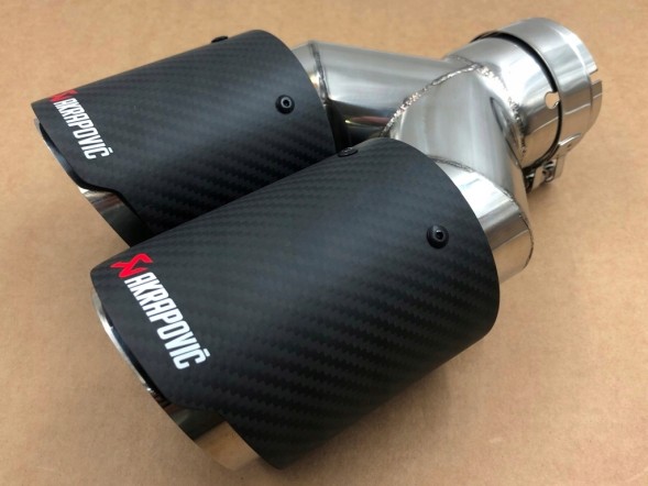 ZR S.169/45. Obejma Tip double overlay exhaust left sports inlet 64mm outlet 190mm