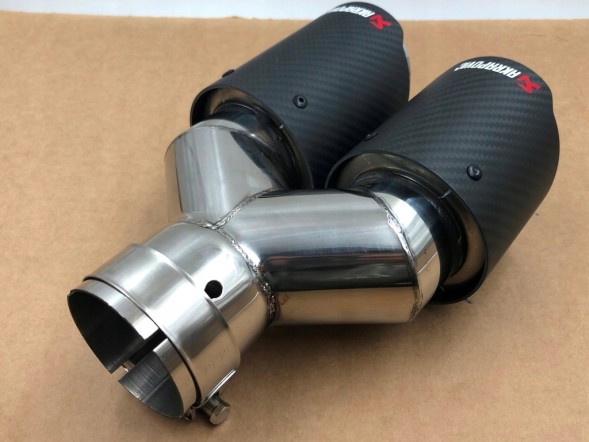 ZR S.169/45. Obejma Tip double overlay exhaust left sports inlet 64mm outlet 190mm