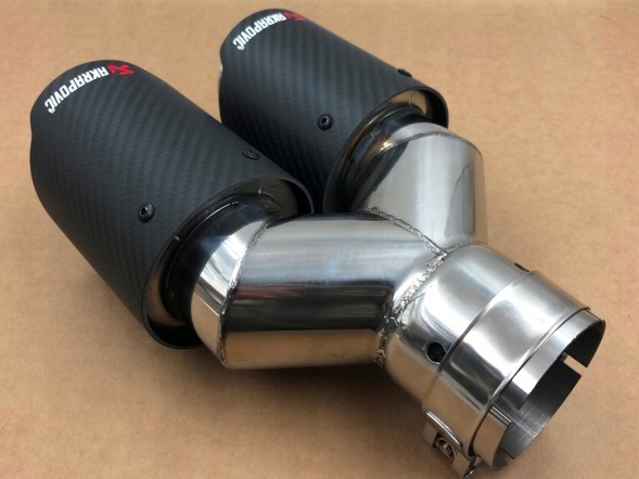 ZR S.169/45. Obejma Tip double overlay exhaust left sports inlet 64mm outlet 190mm