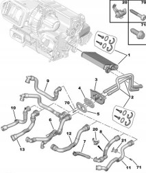 PSA 6466LS Original hose heater cable citroen c5 peugeot 407 508 6466ls
