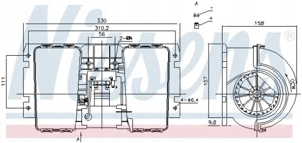 Nissens 87146 Blower air supply fan 87146 nissens
