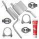 Ferroz ADFZ-D5Y83G0K8T9I4D2 Muffler set ford focus 1 i mk1 1.6 74 kw 1998-2005 hatchback