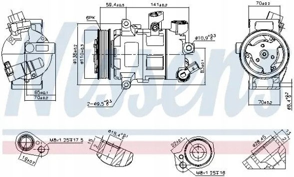 Nissens  Compressor air conditioning compressor 890607 nissens