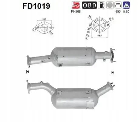 AS FD1019 Particulate filter fap dpf fd1019 as suzuki