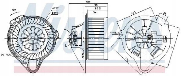 Nissens 87170 Blower air supply fan 87170 nissens