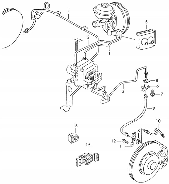 PHU DONOCIK ZPHM-0066 Przewody hamulcowe sztywne miedziane Audi A4 B5 Audi a4 b5 - rigid copper brake hoses - full set, prelift