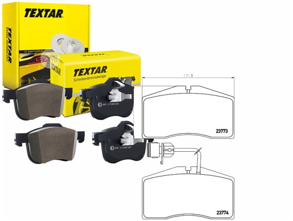 Textar  Tex2377301 brake pads vw front a8 94- + driver assistant #33