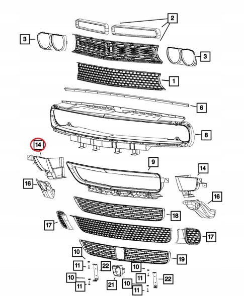 Mopar 68259738AA Mopar - air steering wheel right dodge challenger 2015-23