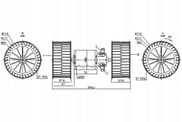 Nissens  24V blower motor with fans mercedes actros actros mp2 mp3