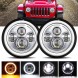 CHINA  Jeep wrangler jk lj led lamps 7'' rings lamps angel eyes drl homologation