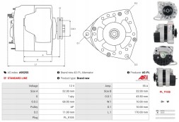 AS-PL A9525S Alternator for fiat y10 fire all-wheel drive, panda 1100, 1000 i.E. Cat, 750, uno 45