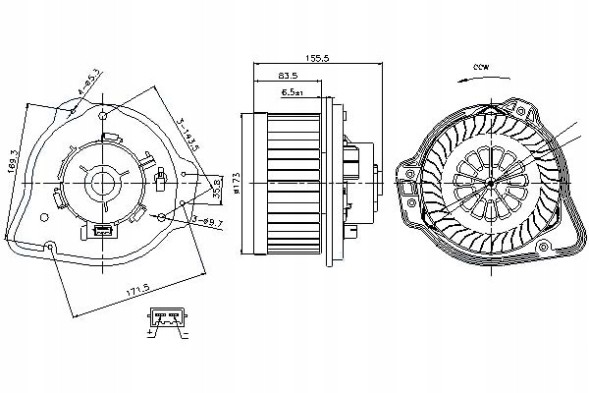 Nissens NIS87020/RS1 Blower fan nissens 229004n vo8174 8ew0091 + collision set #23