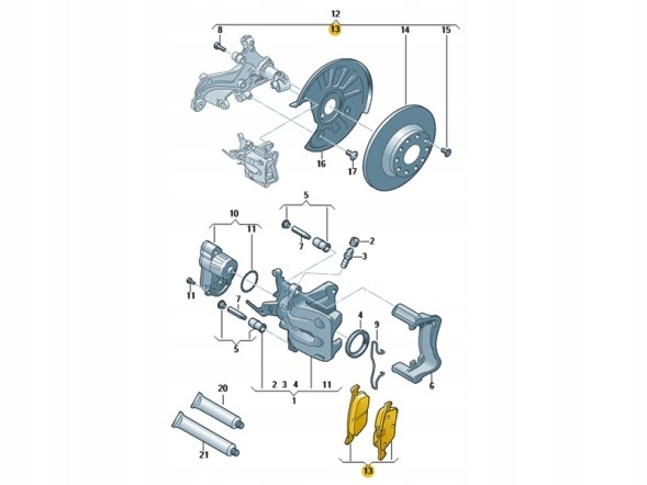 Audi OE  Brake pads rear a3/q2/tt audi oe