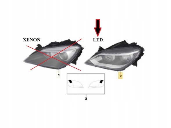 WOLLER  Lampshade led glass headlight lamp left front for bmw 6 f06 f12 f13