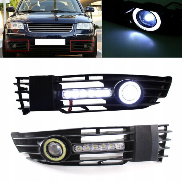 CHINA HALOGENY DZIENNE W ZDERZAK KRATKI DRL VOLKSWAGEN PASSAT B5 FL Halogens in bumper grille drl volkswagen passat b5 fl