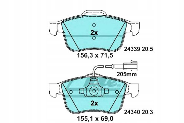 ATE  Ate brake pads alfa front 159/spider 1,8-2,2 05-1 + driver assistant #28