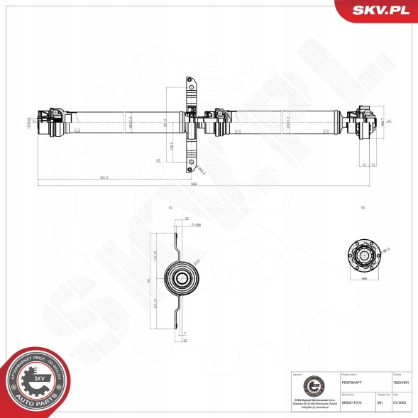 ESEN SKV 76SKV091 76Skv091 76skv091 skv drive shaft