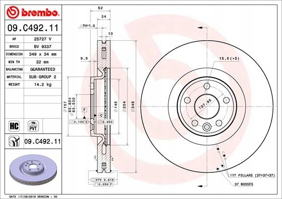 Brembo  Brembo 09.C492.11 brake disc