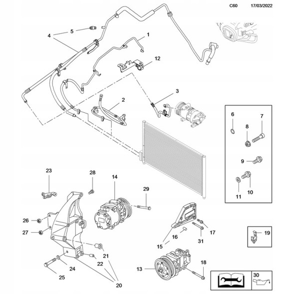 Opel OE 95510737 Air conditioning cable opel combo d 95510737 original
