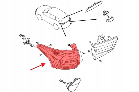 Venus LTD  Mitsubishi outlander iii gf 2015-2021 rear body lamp left 8330a997