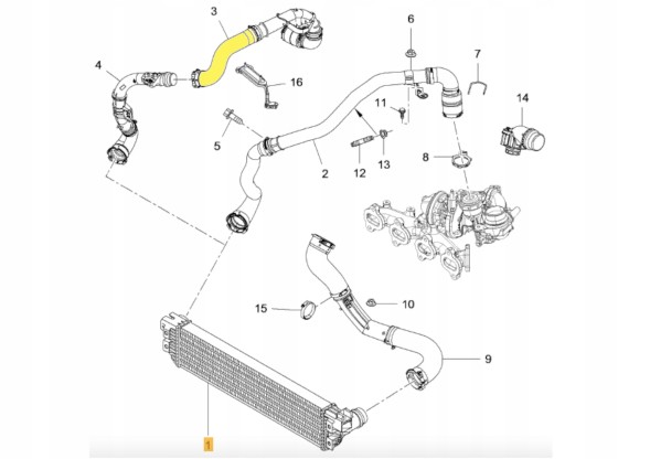 Renault OE 144603730R Turbo pipe hose intercooler turbine cable renault master iii 2.3dci