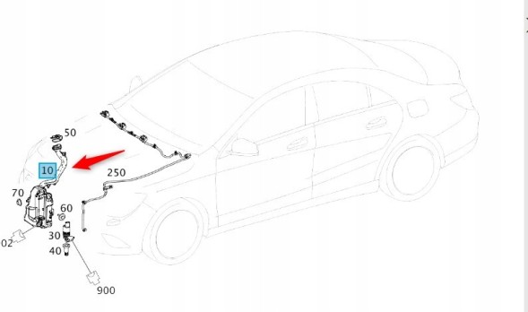 Mercedes-Benz OE A2468690220 Washer tank mercedes cla a2468690220