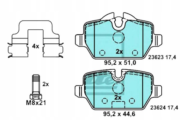 ATE 58891265 ATE Ate13.0470-2713.2 set of brake pads ceramic + driver's assistant #33
