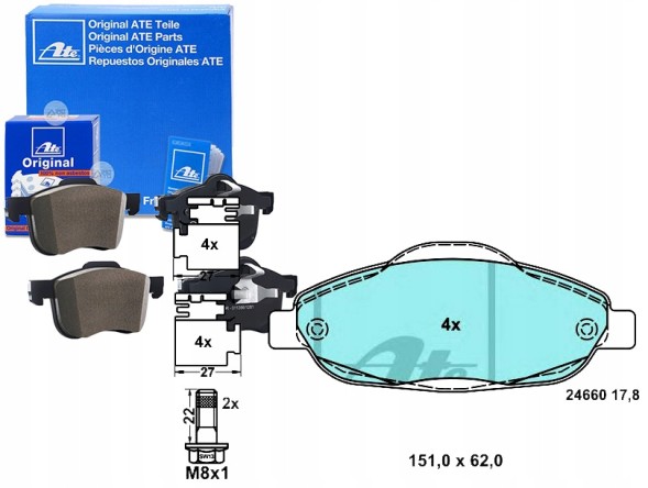 ATE PRO/13.0470-3847.2 ATE Ceramic brake pads peugeot 3008 308 308 i + collision assistant #34