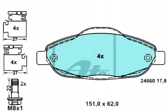 ATE PRO/13.0470-3847.2 ATE Ceramic brake pads peugeot 3008 308 308 i + collision assistant #34