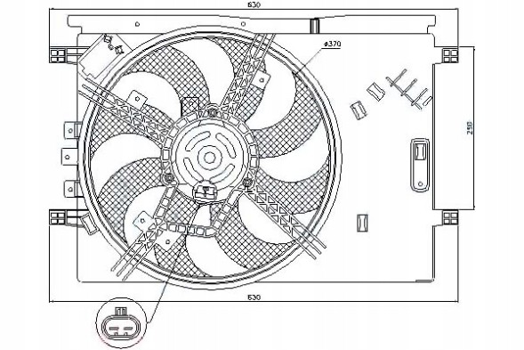 Nissens NIS85564(iMOTO) Radiator fan (with housing) fiat grande punt + driver's essential #37