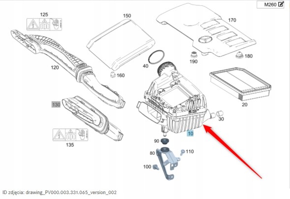 Mercedes-Benz OE A2600902900 Housing air filter ab cla-class gla mercedes